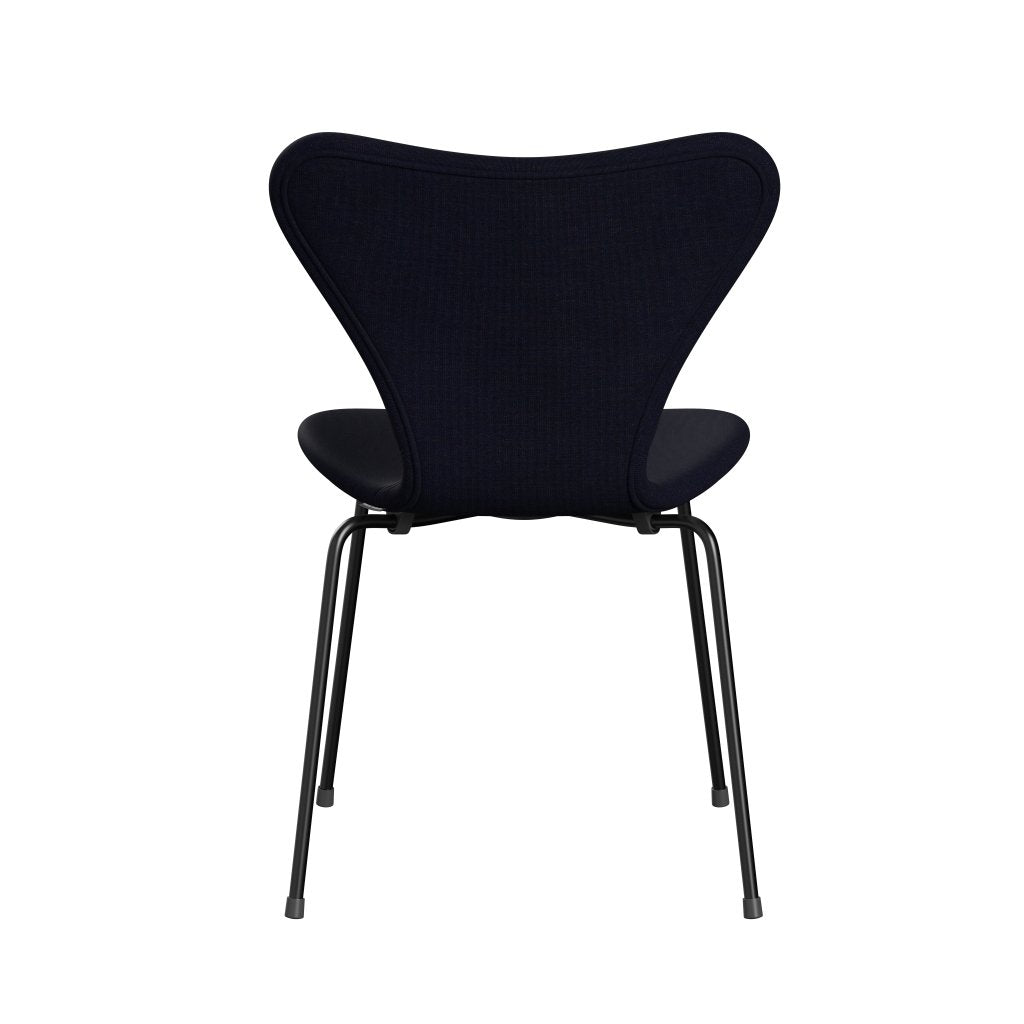 Fritz Hansen 3107 chaise complète complète, noir / toile à minuit bleu