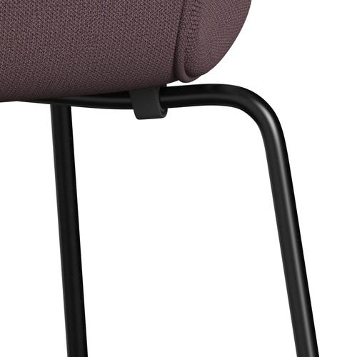 Fritz Hansen 3107 Chair Full Upholstery, Black/Capture Aubergine