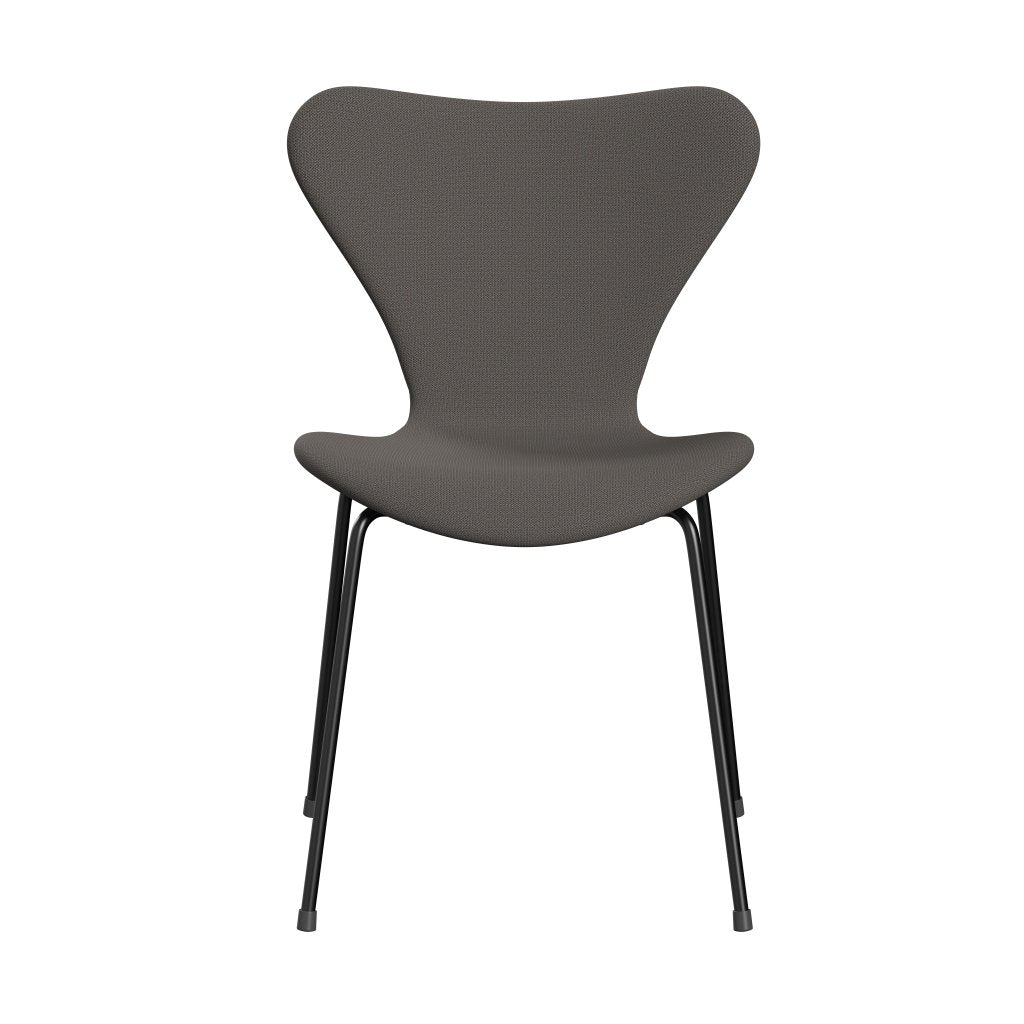 Fritz Hansen 3107 stol full møbeltrekk, svart/fangst varm mørk grå