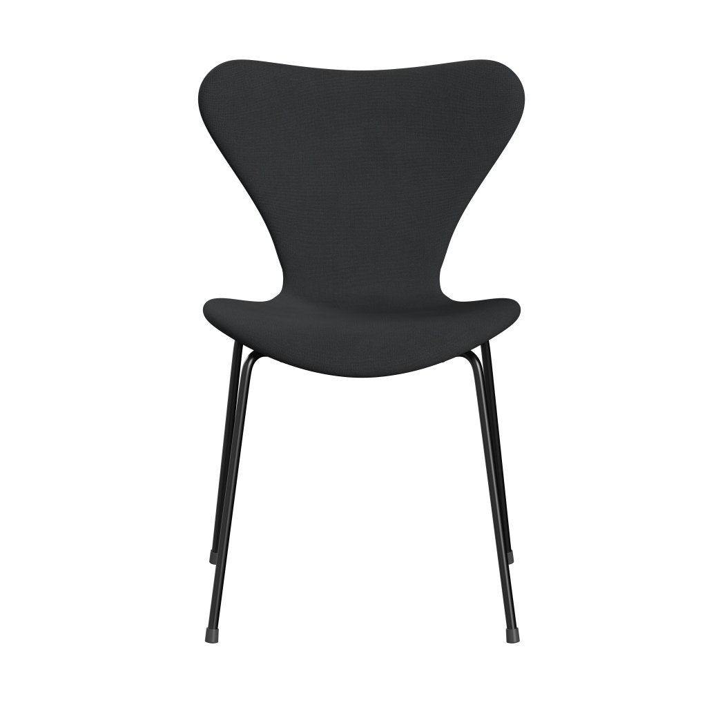 Fritz Hansen 3107 chaise complète complète, noir / christianshavn gris foncé