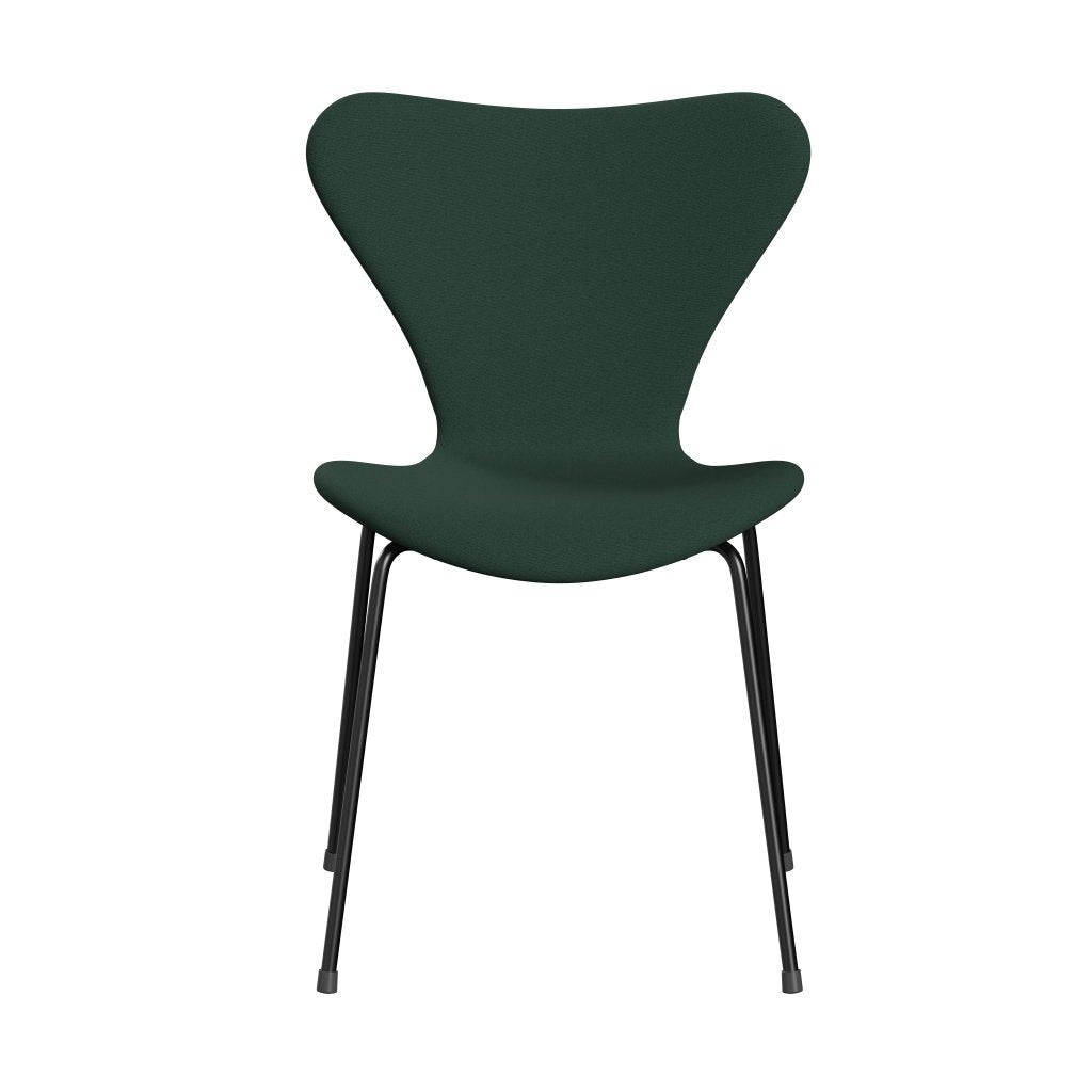 Fritz Hansen 3107 chaise complète complète, noir / christianshavn vert noir uni