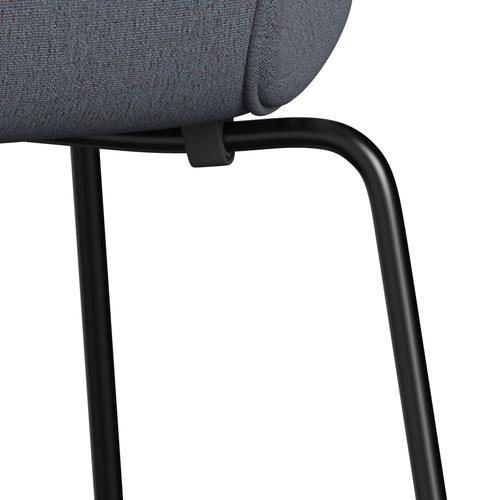 Fritz Hansen 3107 chaise complète complète, noir / christianshavn orange / bleu
