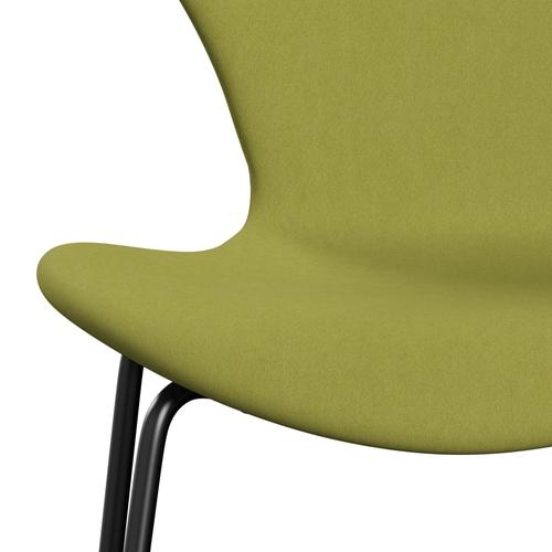 Fritz Hansen 3107 sedia piena rivestimento, nero/comfort beige/verde