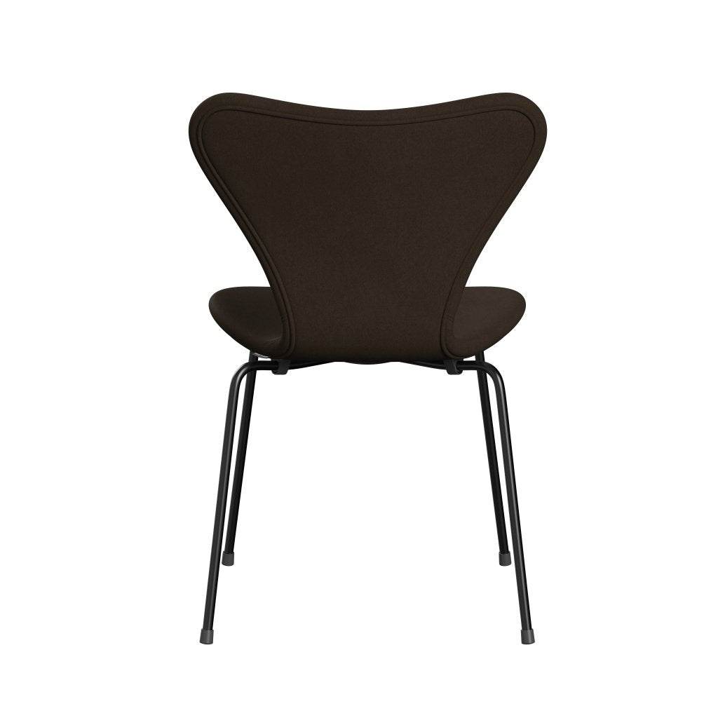 Fritz Hansen 3107 sedia piena rivestimento, nero/comfort beige/sabbia