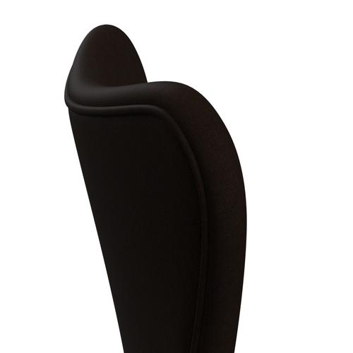 Fritz Hansen 3107 chaise complète complète, noir / brun confort (C01566)