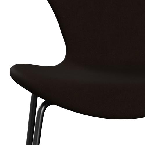 Fritz Hansen 3107 stol full møbeltrekk, svart/komfort brun (C01566)