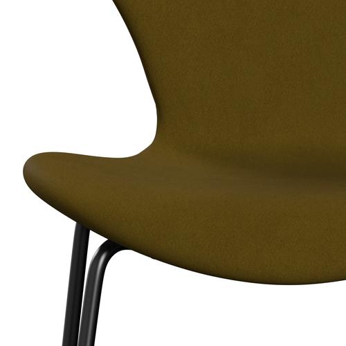 Fritz Hansen 3107 stol full møbeltrekk, svart/komfort brun (C68007)
