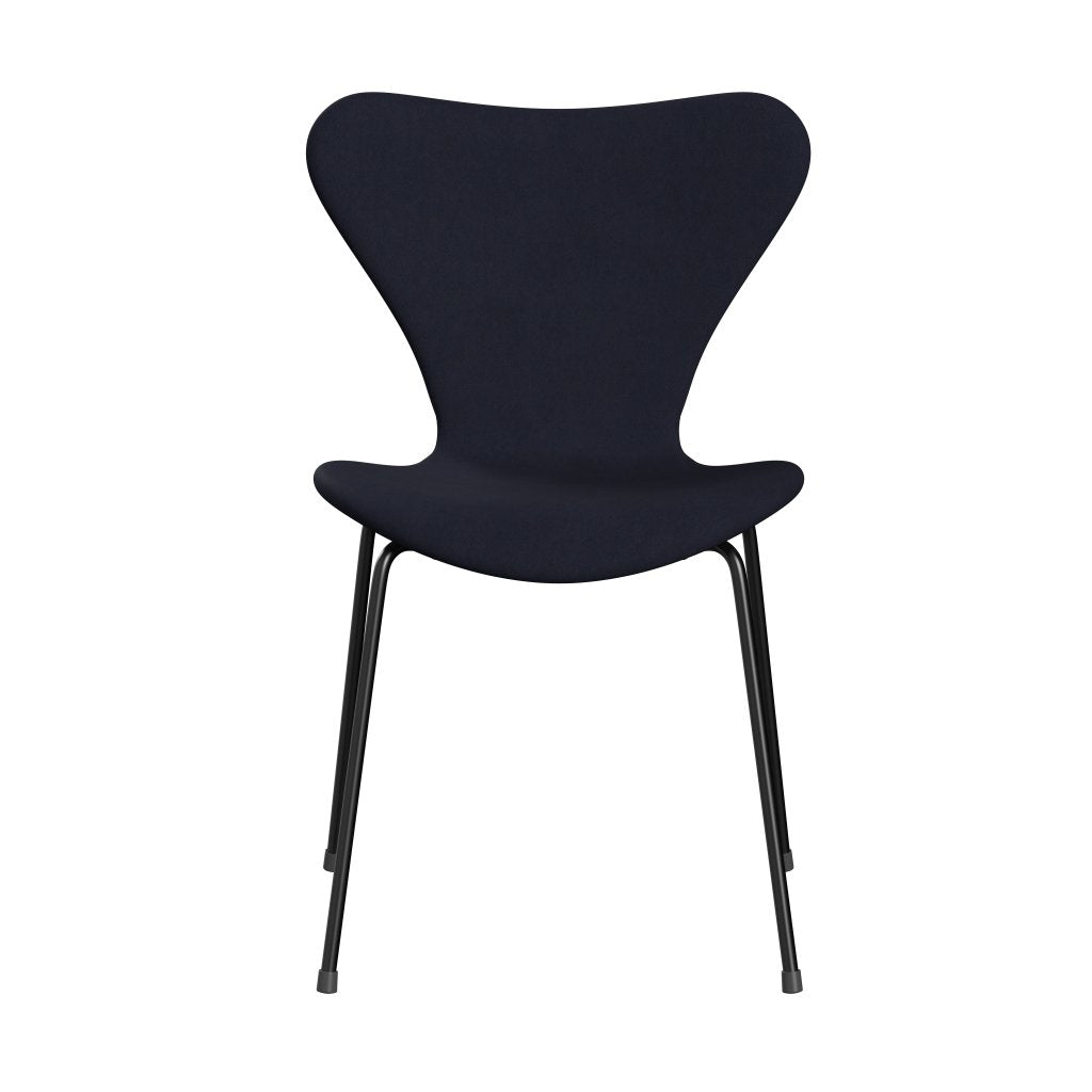 Fritz Hansen 3107椅子完整的内饰，黑色/舒适地球灰色