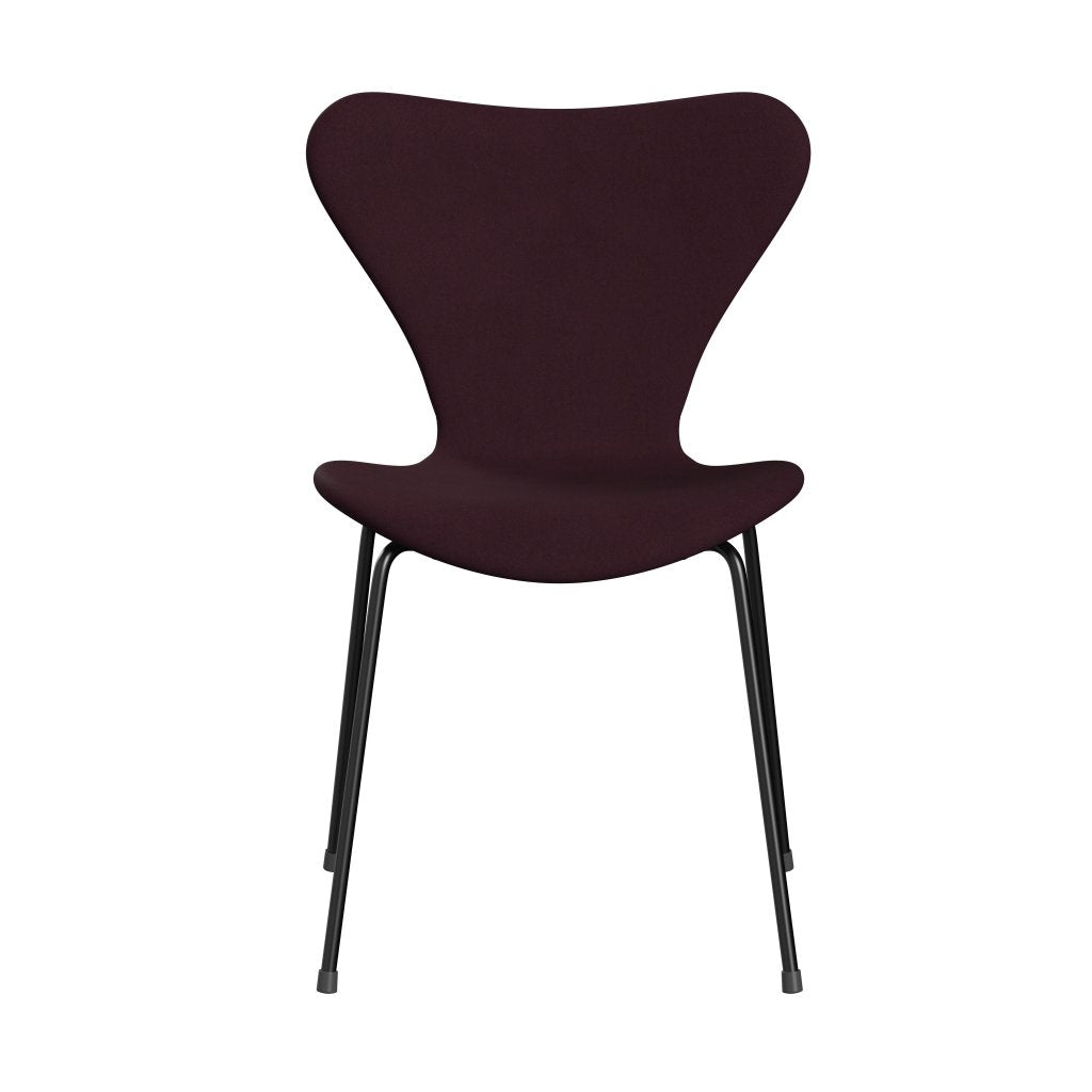 Fritz Hansen 3107 chaise complète complète, Bordeaux léger noir / confort