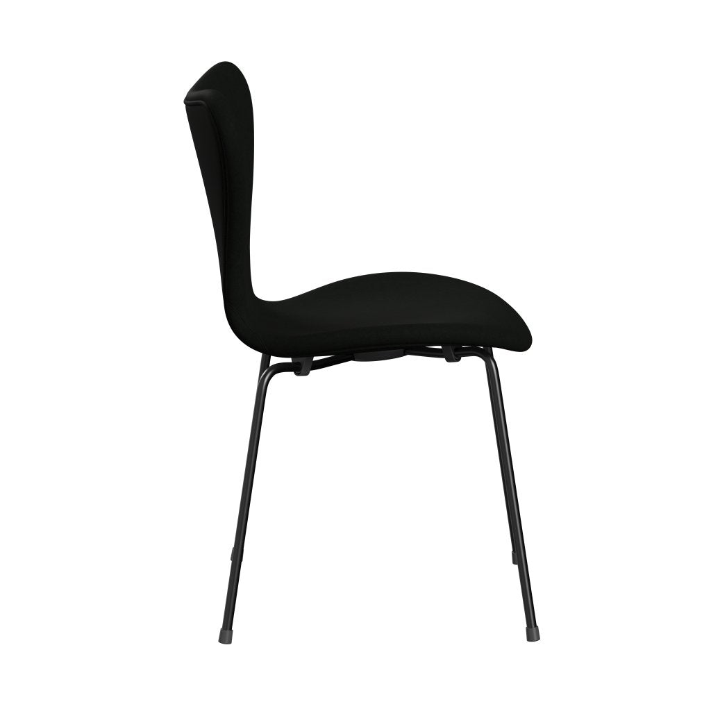 Fritz Hansen 3107 chaise complète complète, noir / confort noir (C60009)