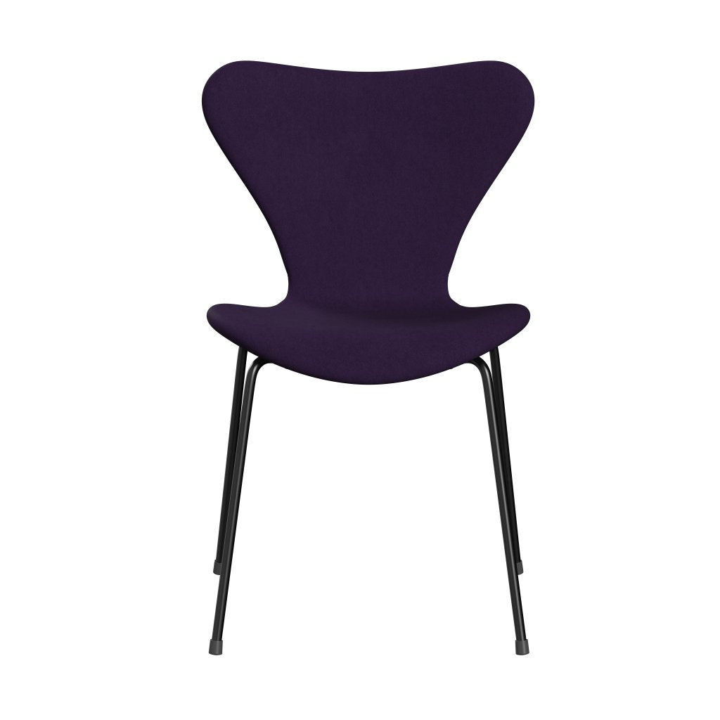 Fritz Hansen 3107 chaise complète complète, noir / confort violet sombre