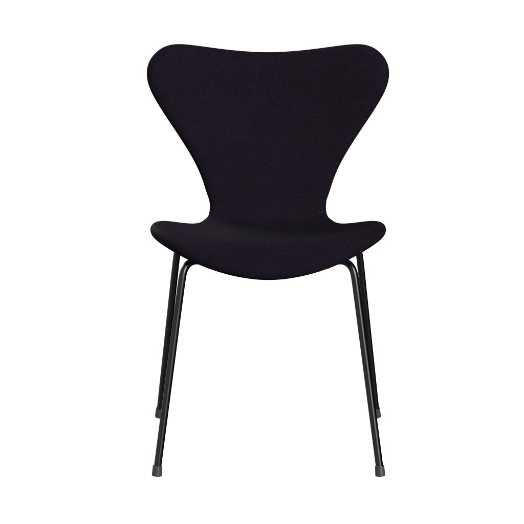 Fritz Hansen 3107 stol full møbeltrekk, svart/komfort fiolett rød