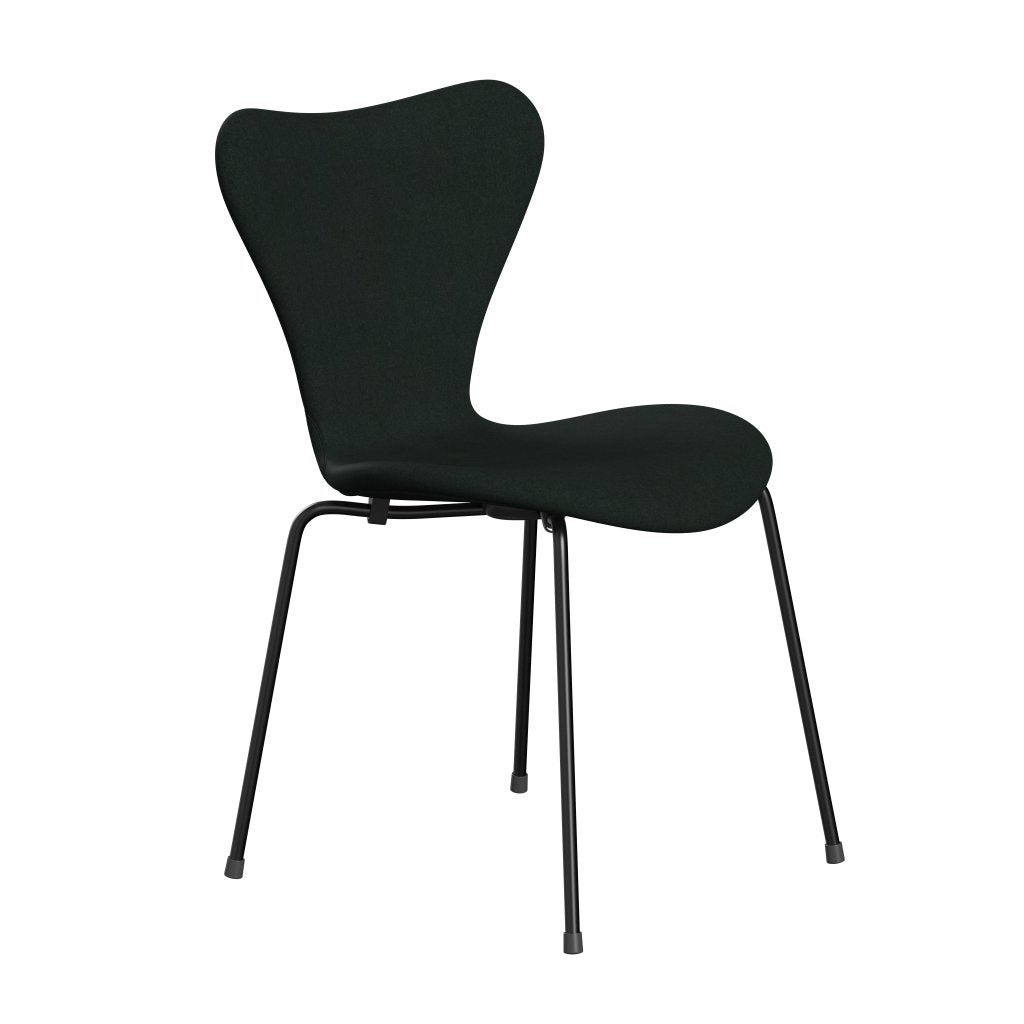 Fritz Hansen 3107 chaise complète complète, charbon de bois noir / divina