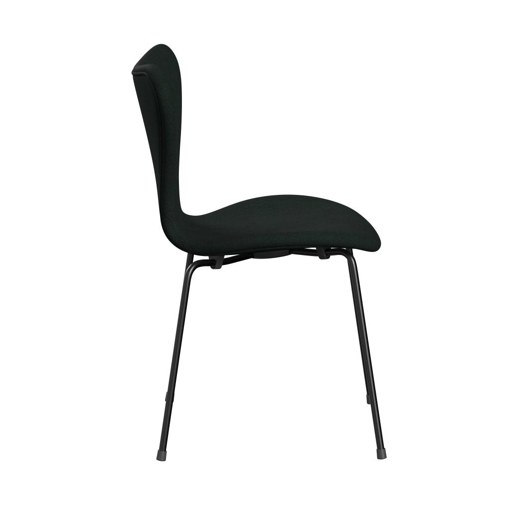 Fritz Hansen 3107 chaise complète complète, charbon de bois noir / divina