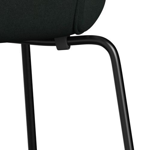 Fritz Hansen 3107 chaise complète complète, charbon de bois noir / divina