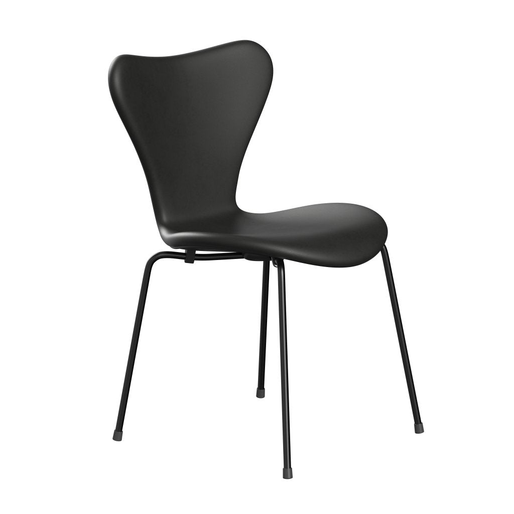 Fritz Hansen 3107 chaise complète complète, noir / noir essentiel