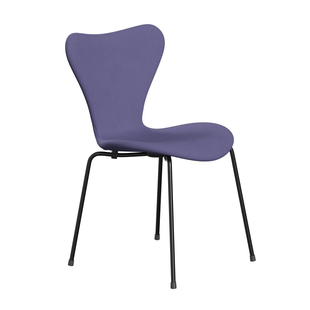 Fritz Hansen 3107 chaise complète complète, noir / renom Blue Violet