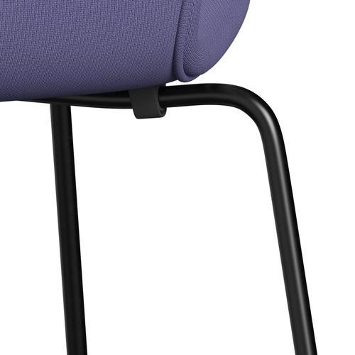 Fritz Hansen 3107 Stuhl Vollpolsterung, Schwarz/Fame Blue Violet