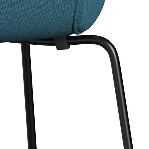 Fritz Hansen 3107 chaise complète complète, noir / gloire vert bleu