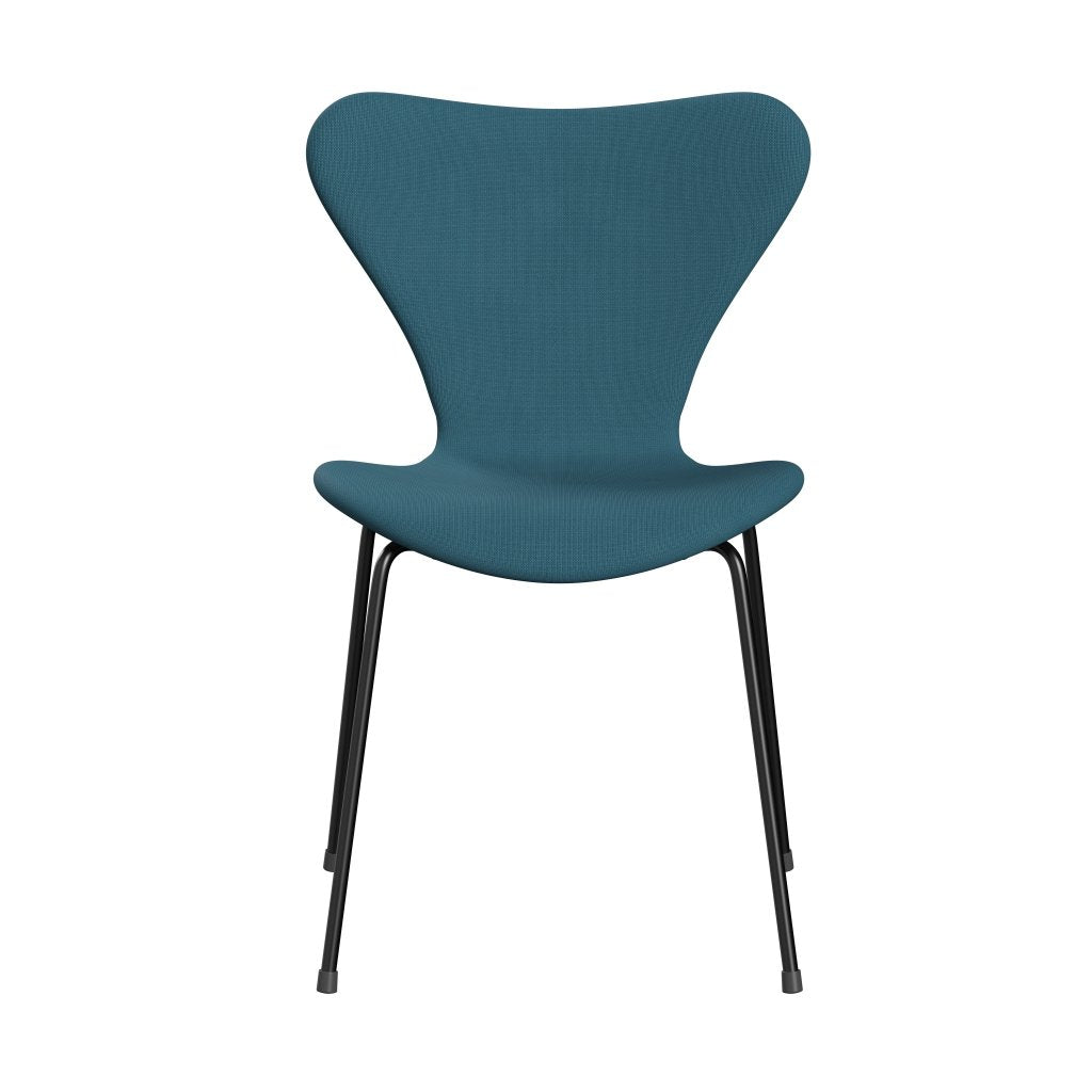 Fritz Hansen 3107 chaise complète complète, noir / gloire vert bleu