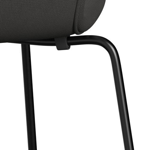 Fritz Hansen 3107 chaise complète complète, noir / renom Brown (F61060)