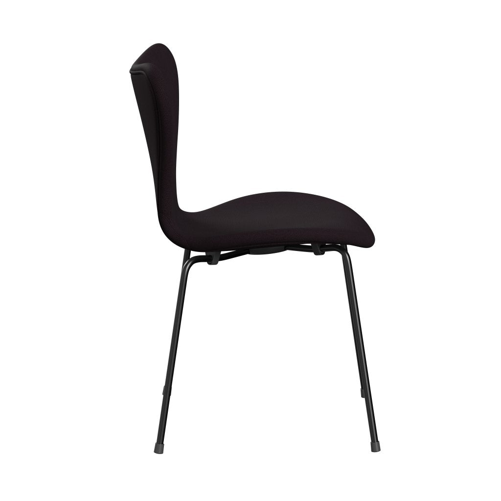 Fritz Hansen 3107 sedia piena tappezzeria, nero/marrone Fame (F61108)