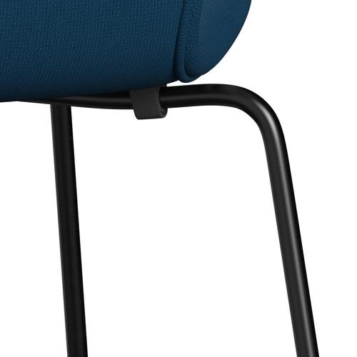 Fritz Hansen 3107 chaise complète complète, noir / gloire brun bleu foncé