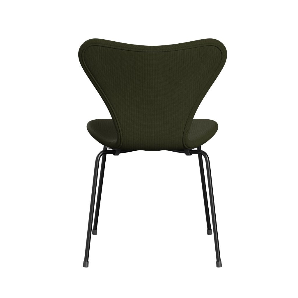 Fritz Hansen 3107 chaise complète complète, noir / gloire en brun foncé vert