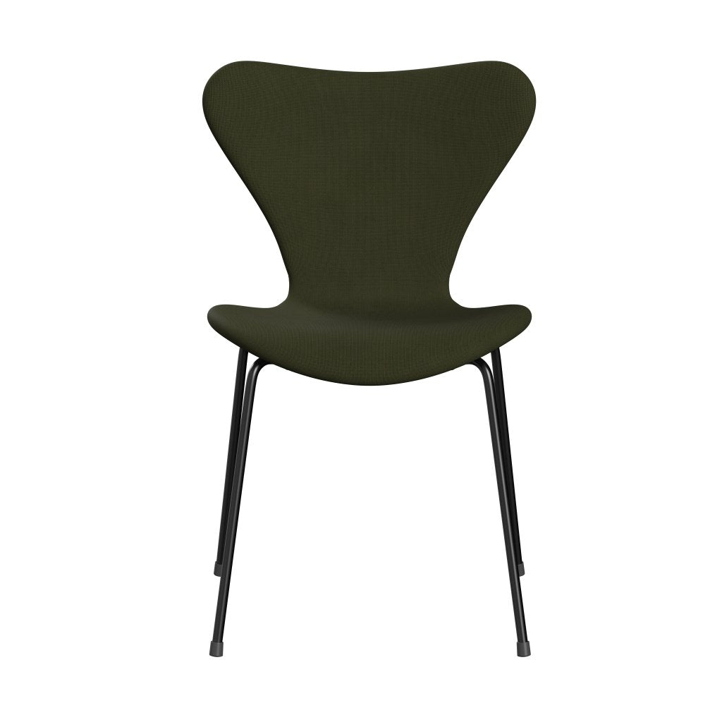 Fritz Hansen 3107 chaise complète complète, noir / gloire en brun foncé vert