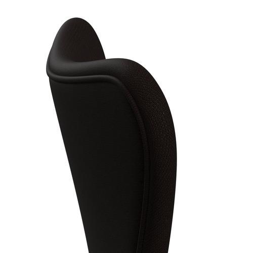 Fritz Hansen 3107 chaise complète complète, noir / gloire brun foncé