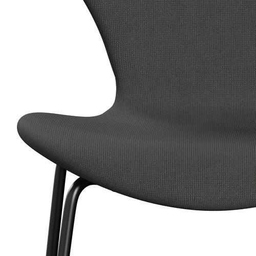 Fritz Hansen 3107 sedia piena tappezzeria, nero/fama grigio scuro