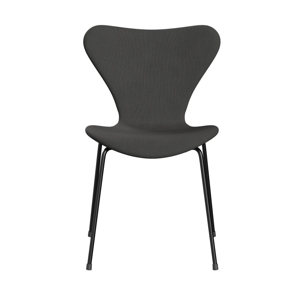 Fritz Hansen 3107 Silla tapicería completa, negro/fama gris oscuro