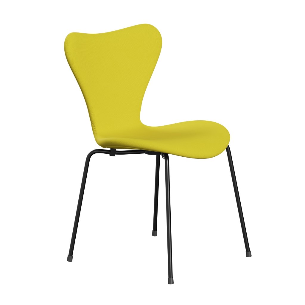 Fritz Hansen 3107 sedia piena rivestimento, nero/fama giallo