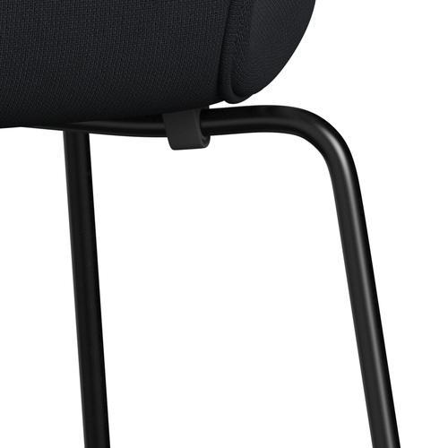 Fritz Hansen 3107 Stuhl Vollpolsterung, Schwarz/Fame Grau (F60019)