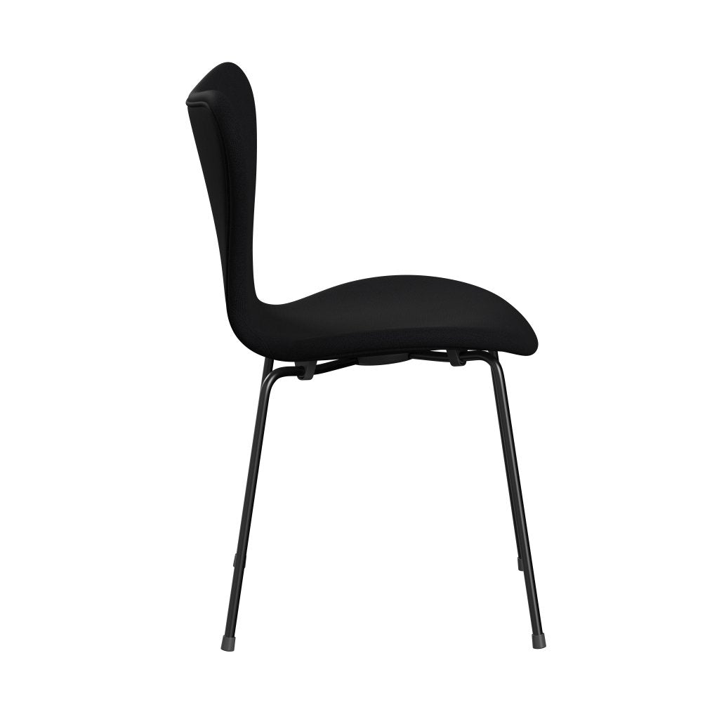 Fritz Hansen 3107 sedia piena tappezzeria, nero/grigio fama (F60051)