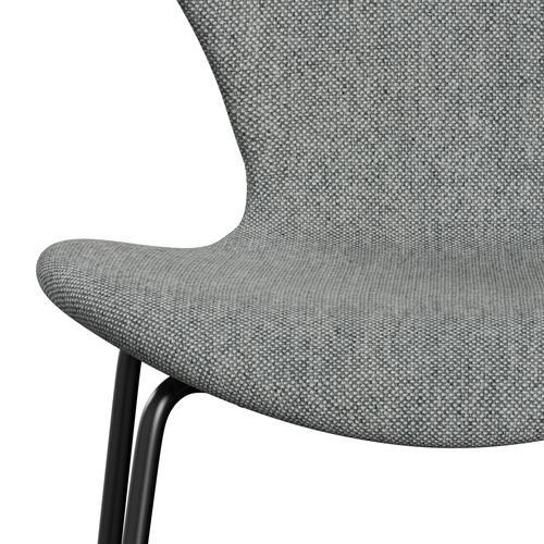 Fritz Hansen 3107 stol fuld polstring, sort/hallingdal hvid grå