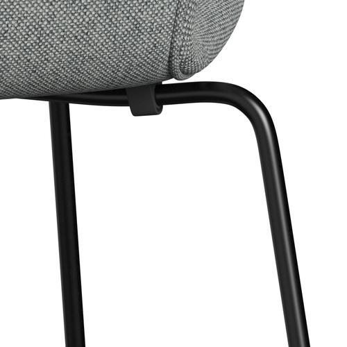 Fritz Hansen 3107 stol fuld polstring, sort/hallingdal hvid grå