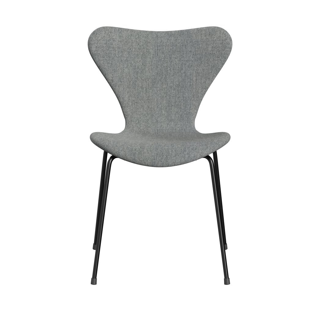 Fritz Hansen 3107 Stuhl Vollpolsterung, Schwarz/Hallingdal Weiß Grau