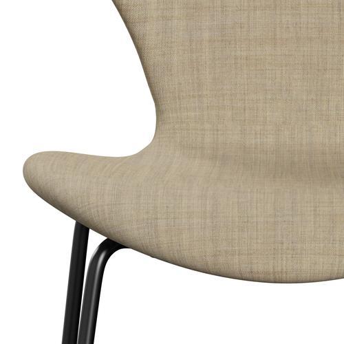 Fritz Hansen 3107 Stuhl Vollpolsterung, Schwarz/Remix Beige (Rem223)