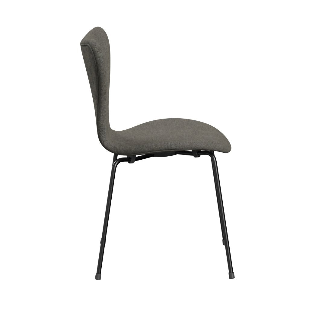 Fritz Hansen 3107 Stuhl Vollpolster, Schwarz/Beton-Remix