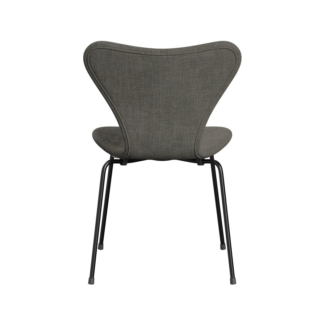 Fritz Hansen 3107 Stuhl Vollpolster, Schwarz/Beton-Remix