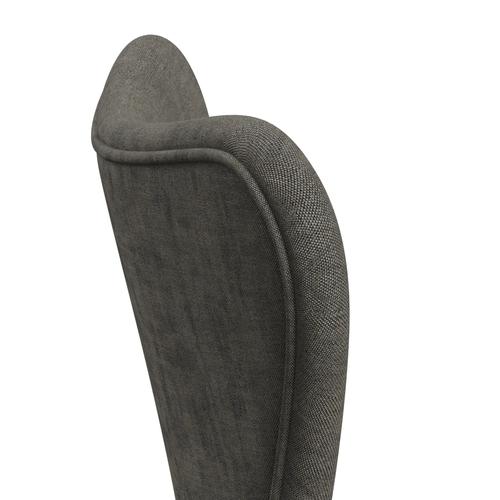 Fritz Hansen 3107 Chair Full Upholstery, Black/Remix Concrete