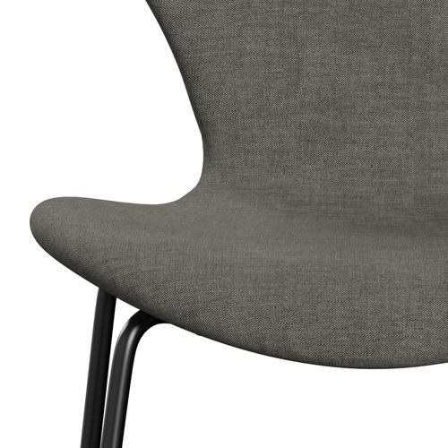 Fritz Hansen 3107 Stuhl Vollpolster, Schwarz/Beton-Remix