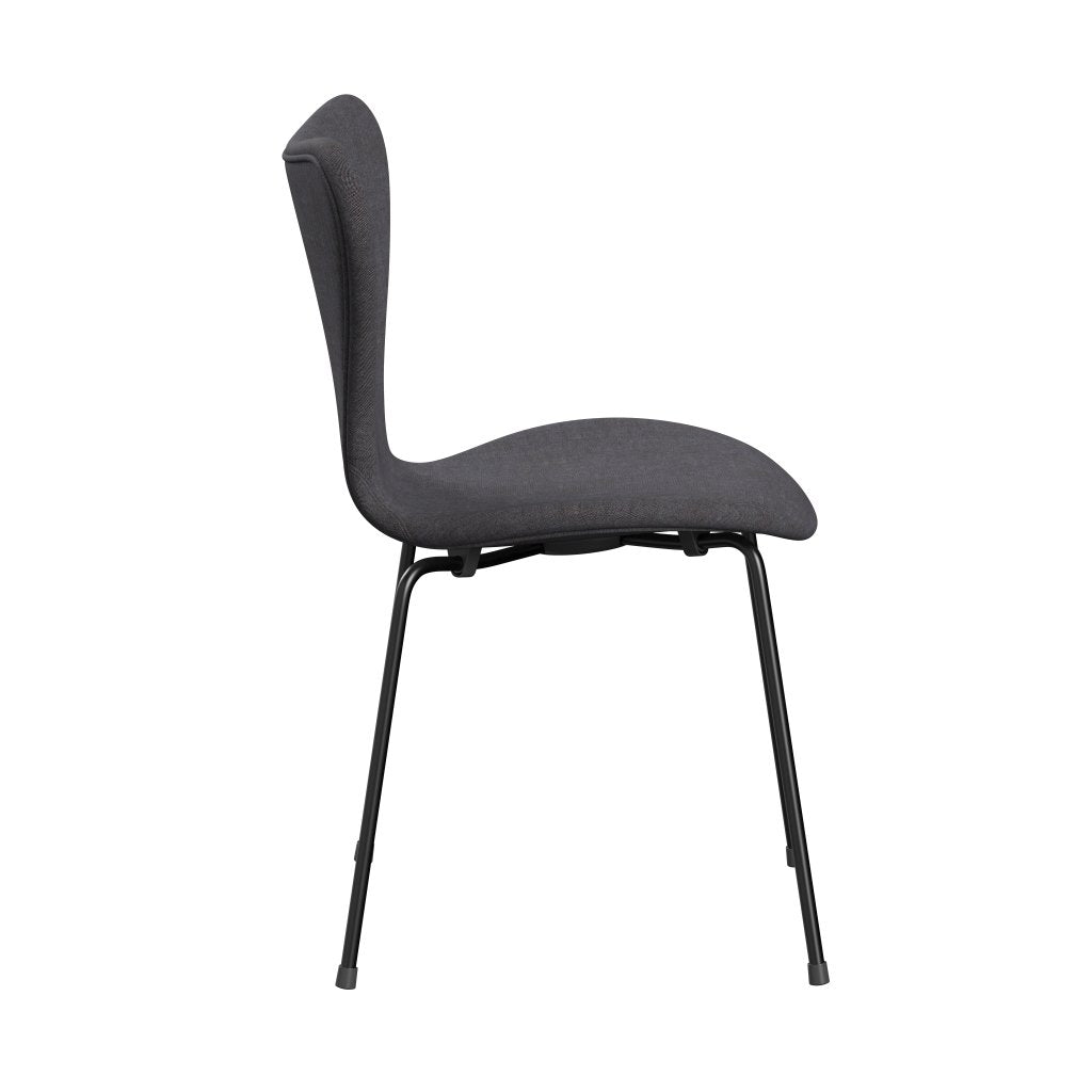 Fritz Hansen 3107 chaise complète complète, noir / remix gris foncé (REM266)