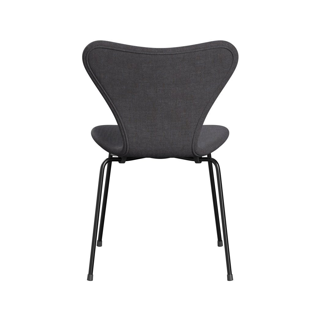 Fritz Hansen 3107 stoel Volledige bekleding, zwart/remix donkergrijs (REM266)