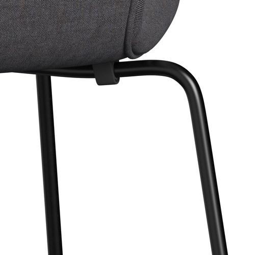 Fritz Hansen 3107 chaise complète complète, noir / remix gris foncé (REM266)