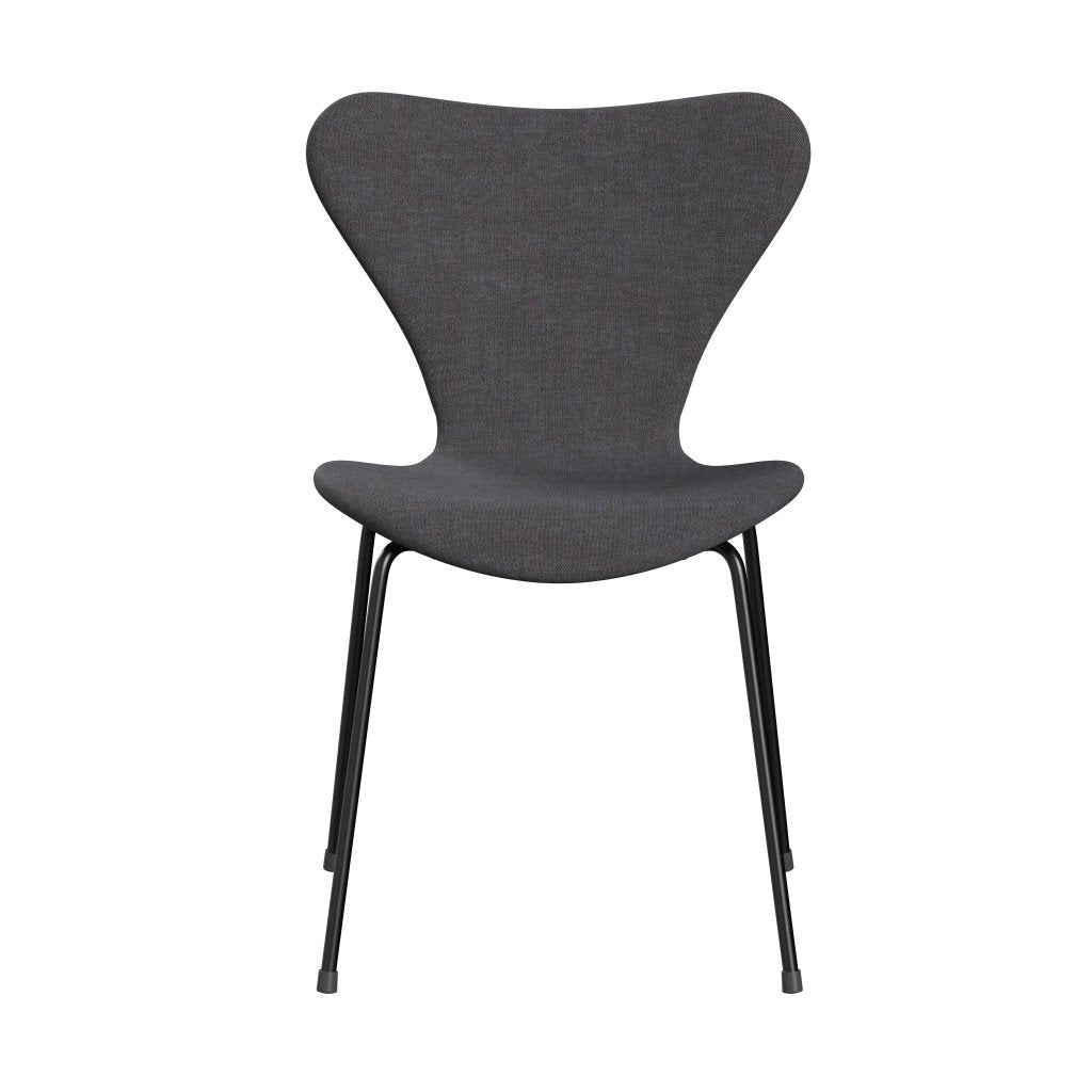 Fritz Hansen 3107 stoel Volledige bekleding, zwart/remix donkergrijs (REM266)