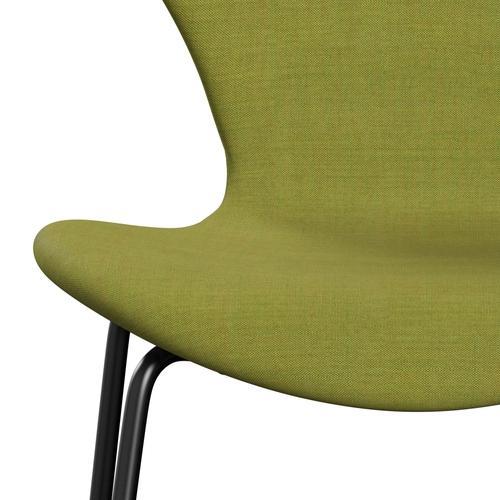 Fritz Hansen 3107 chaise complète complète, noir / remix printemps vert