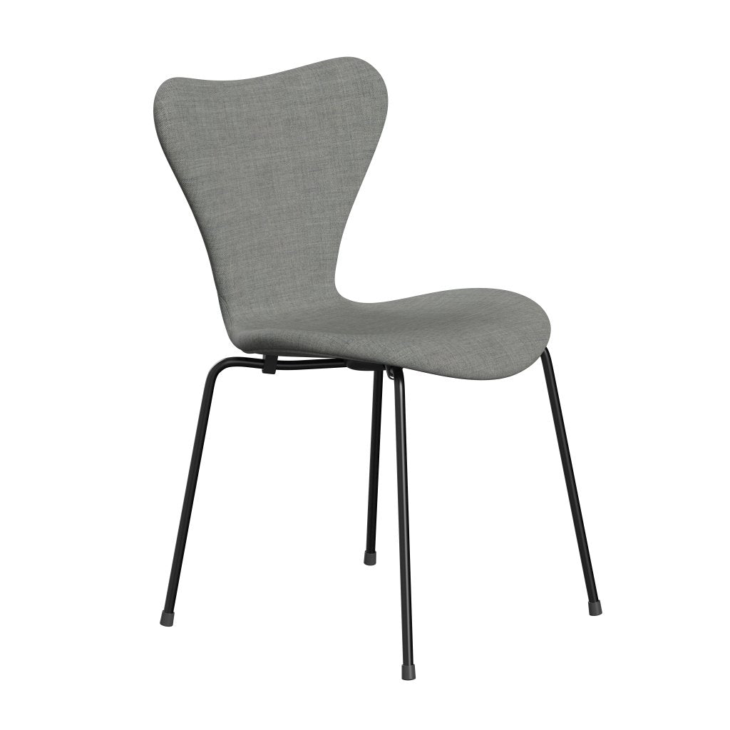 Fritz Hansen 3107 chaise complète complète, noir / remix gris clair