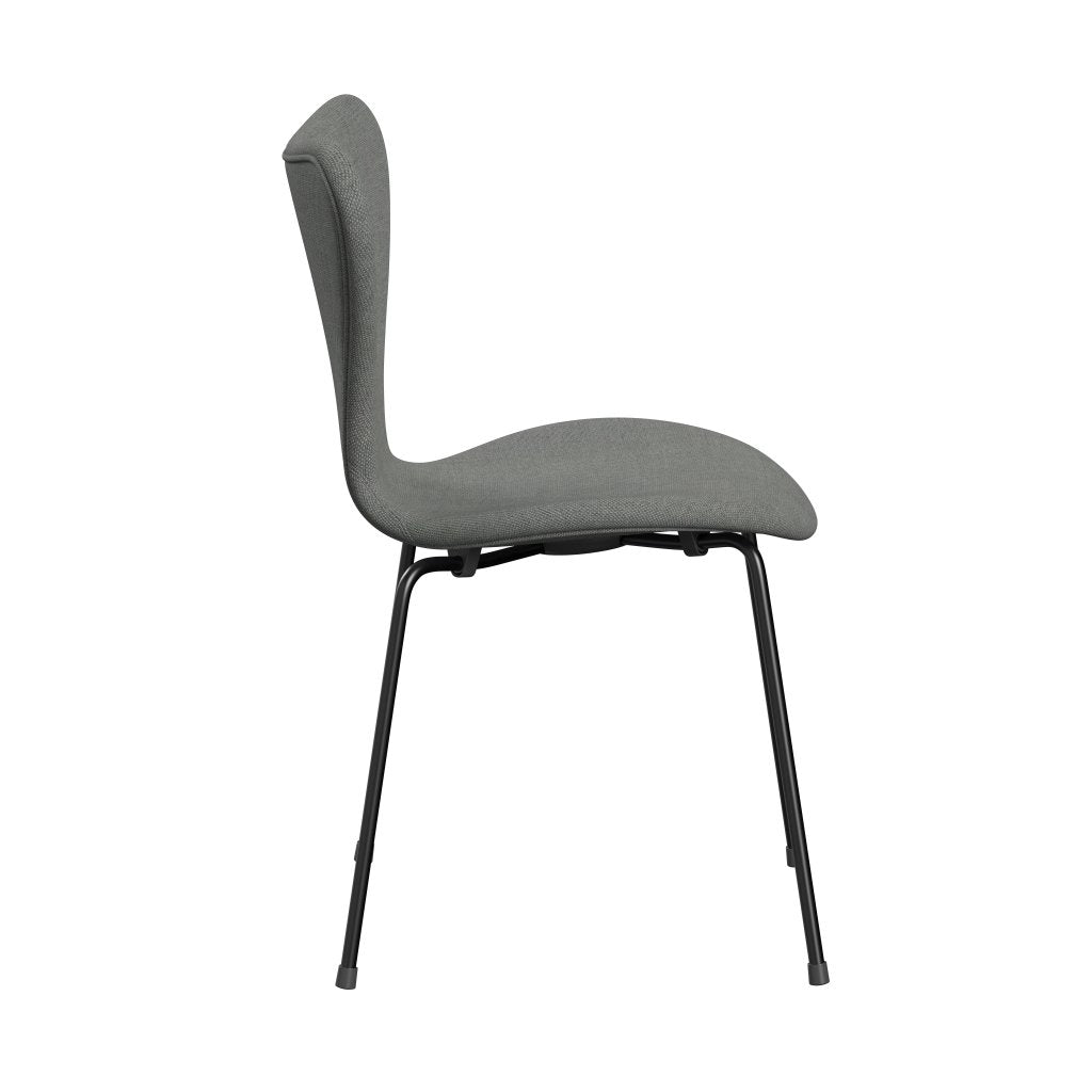 Fritz Hansen 3107 Chair Full Upholstery, Black/Sunniva 2 Grey